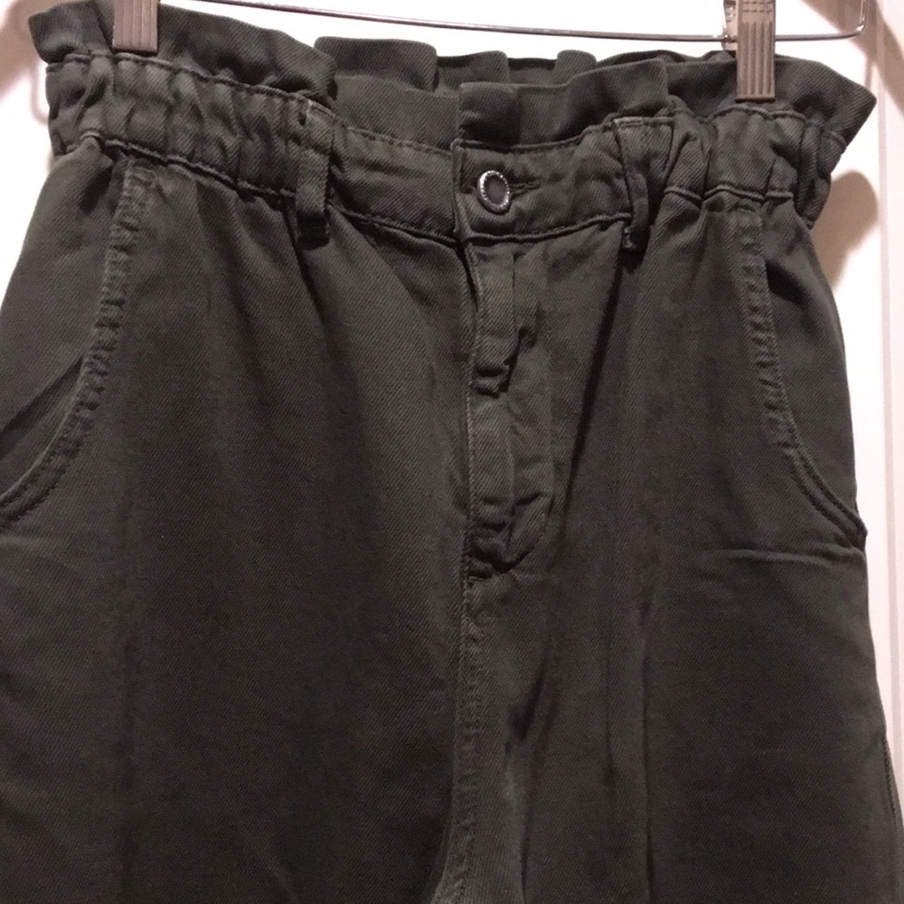 Like New!Zara paper bag high waist pleat elastic waist baggy pants pocket size 4